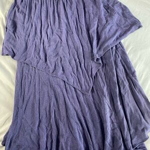 Vintage 80s 90s Timbuktu Purple Rayon Cotton Layered Maxi Skirt Boho Size M L
